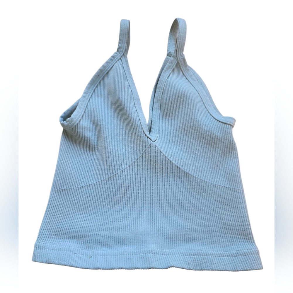 Free People Ribbed Sports Bra Light Green Size XS/S